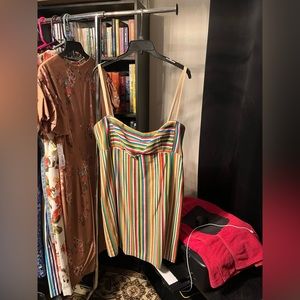 Nanette Lepore size 16 rainbow striped dress with peephole